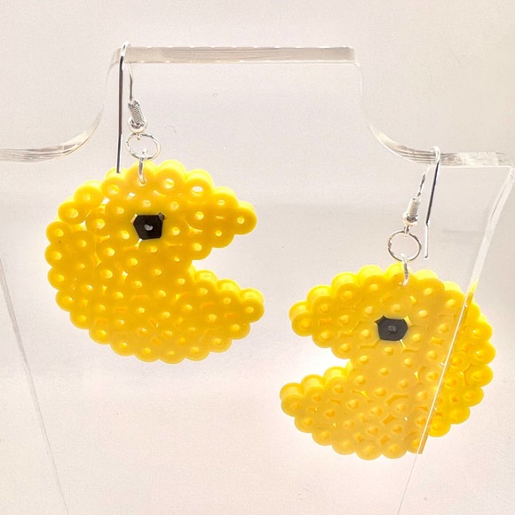 PacMan Earrings - Gamer Earrings - Retro Earrings - Perler Earrings - 90s Y2k - Picture 4 of 9